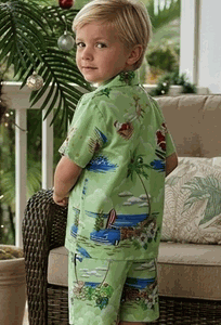 Christmas Hawaiian OutfitToddler Boys Green