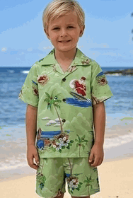 Christmas Hawaiian OutfitToddler Boys Green