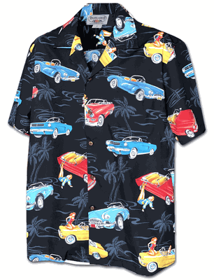 Classic Car Hawaiian Shirts Black