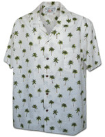 Classic Hawaiian Palm Trees Men's Tropical Shirts 3976Green