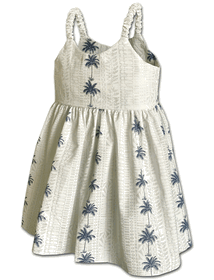 Classic Palms Toddlers Hawaiian Cute Dress 3662White Classic Palms Toddlers Hawaiian Cute Dress 3662White
