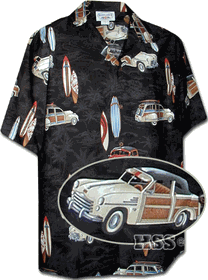 Classic Woody Black Hawaiian Shirts