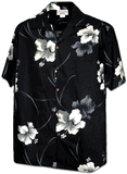 Classy Hibiscus Men shirt of Hawaii 3894Black