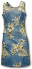 Cotton Dresses (Blue) Luau Hawaiian Dress