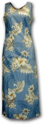 Cotton Dresses Blue Luau Long Tank Dress (S-XL)