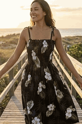 Cotton Dresses Hawaiian Tube Hibiscus Islands Black Cotton Dresses Hawaiian Tube Hibiscus Islands Black