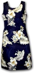 Cotton Dresses (Navy) Luau Hawaiian Dress