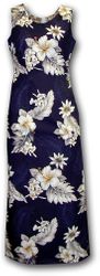 Cotton Dresses Navy Luau Long Tank Dress  (S-2XL)
