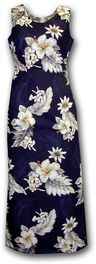 Cotton Dresses Navy Luau Long Tank Dress  (S-2XL)