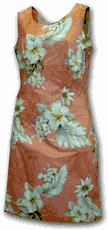 Cotton Dresses (Peach) Luau Hawaiian Dress