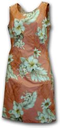 Cotton Dresses (Peach) Luau Hawaiian Dress