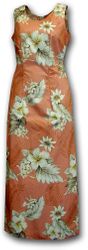 Cotton Dresses Peach Luau Long Tank Dress (S-2XL)