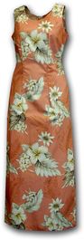 Cotton Dresses Peach Luau Long Tank Dress (S-2XL)