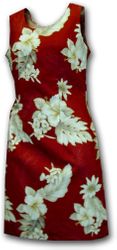Cotton Dresses (Red) Luau Hawaiian Dress