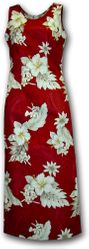Cotton Dresses Red Luau Long Tank Dress (XS-2XL)