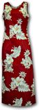 Cotton Dresses Red Luau Long Tank Dress (XS-2XL)