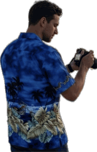 Custom Bikes Men's Aloha Hawaiian Shirt Navy