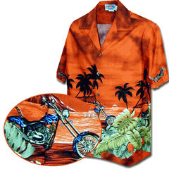 Custom Bikes Men's Aloha Hawaiian Shirt Rust
