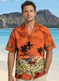 Custom Bikes Men's Aloha Hawaiian Shirt Rust Custom Bikes Men's Aloha Hawaiian Shirt Rust