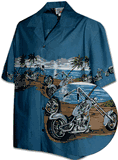 Custom Choppers Men's Camp Shirt Blue