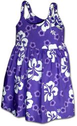 Cute Hawaiian Toddler Dress Cool Hibiscus Purple