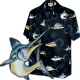 Deep Sea Fishing Mens Tropical Shirt Black3934
