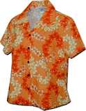 Endless Leis Ladies Hawaiian Shirts Orange