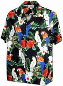 Exotic Parrot and Cockatiel Men's Tropical Shirt