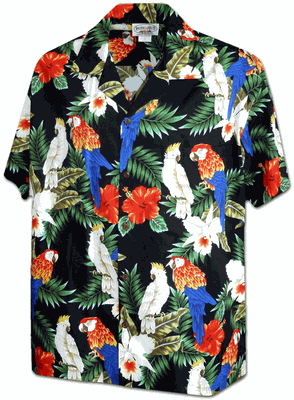 Exotic Parrot and Cockatiel Men's Tropical Shirt