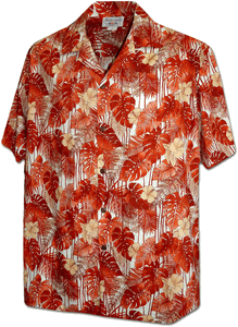 Exotic Tropical Flowers Men's Aloha Shirt 3908Orange