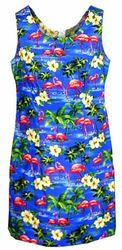 Flamingo Blue Hawaiian Tank Dress (S)