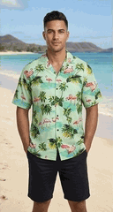 Flamingo Shirts Tropical Sage