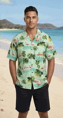 Flamingo Shirts Tropical Sage