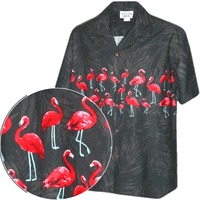 Flamingos Men's Pacific Legend Camp Shirts 3990Black