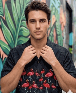 Flamingos Men's Pacific Legend Camp Shirts 3990Black