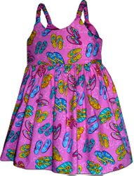Flip Flop Tropical Cute Dress Pink