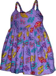 Flip Flop Tropical Cute Dress Purple