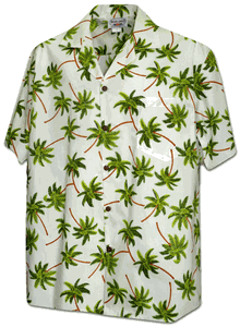 Flying Palm Trees Men's Hawaiian Shirt 3892Ivory
