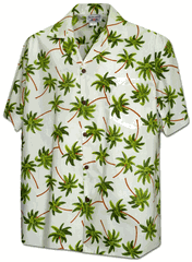 Flying Palm Trees Men's Hawaiian Shirt 3892Ivory
