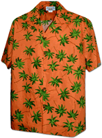 Flying Palm Trees Men's Hawaiian Shirt 3892Orange