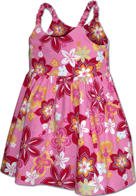 Fresh Hibiscus Toddler's Cute Dress 3878Pink