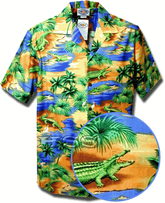 Gator zone Boys Blue Tropical Shirt (M-XL)