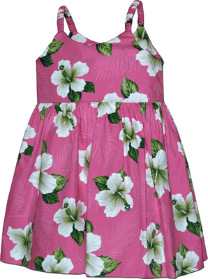 Girl Hawaiian Dress Island Escape Pink
