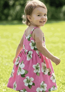 Girl Hawaiian Dress Island Escape Pink