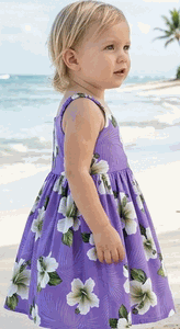 Girl Hawaiian Dress Island Escape Purple
