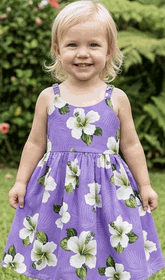 Girl Hawaiian Dress Island Escape Purple Girl Hawaiian Dress Island Escape Purple