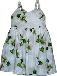 Girl Hawaiian Dress Island Escape White