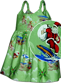 Girls Christmas Hawaiian Dresses Green Girls Christmas Hawaiian Dresses Green