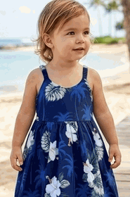 Girls Hawaiian Dress Hibiscus Islands Navy Girls Hawaiian Dress Hibiscus Islands Navy