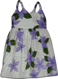 Girls Hawaiian Dress Princess Plumeria Purple Girls Hawaiian Dress Princess Plumeria Purple